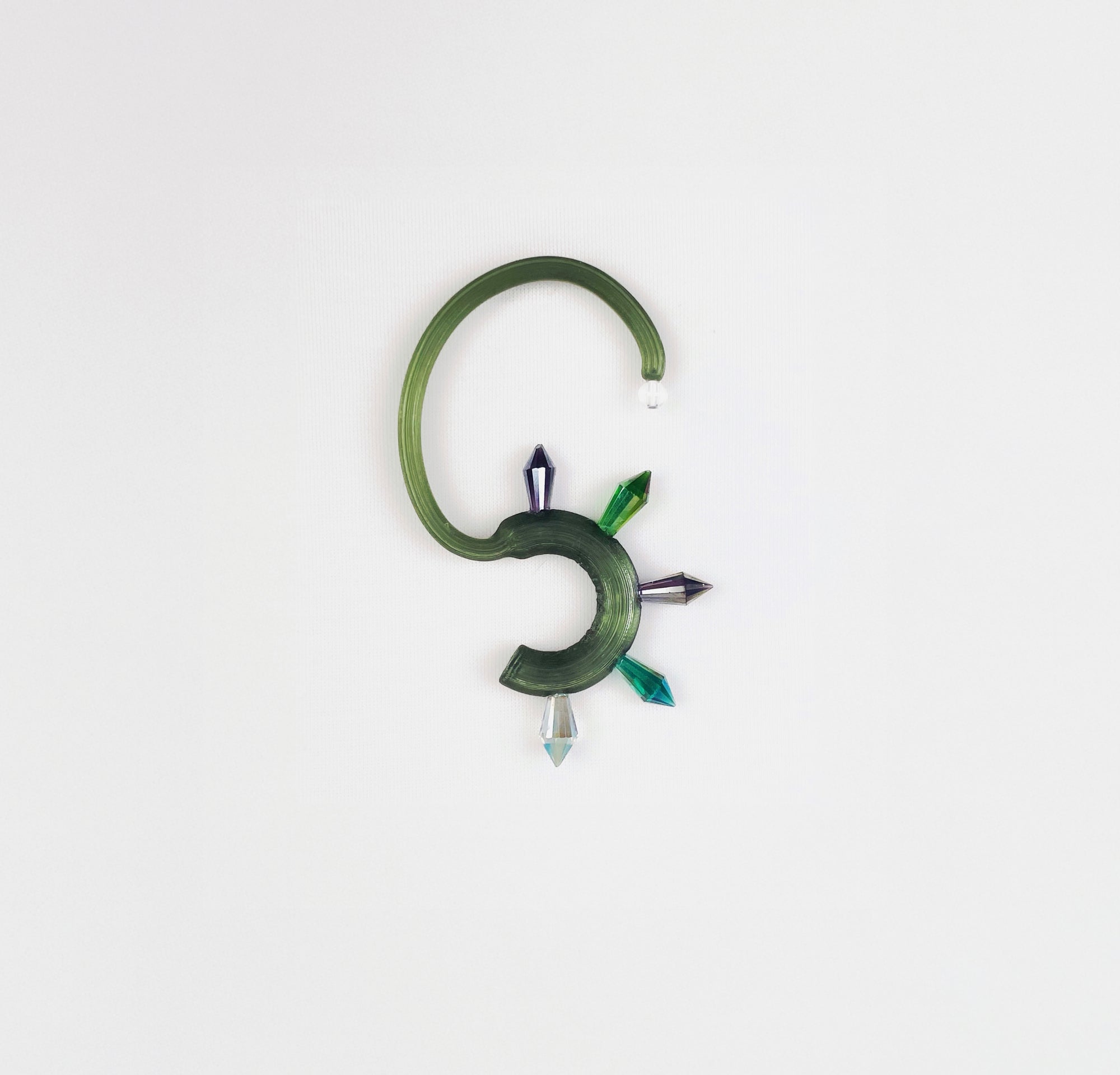 Small seahorse green earring