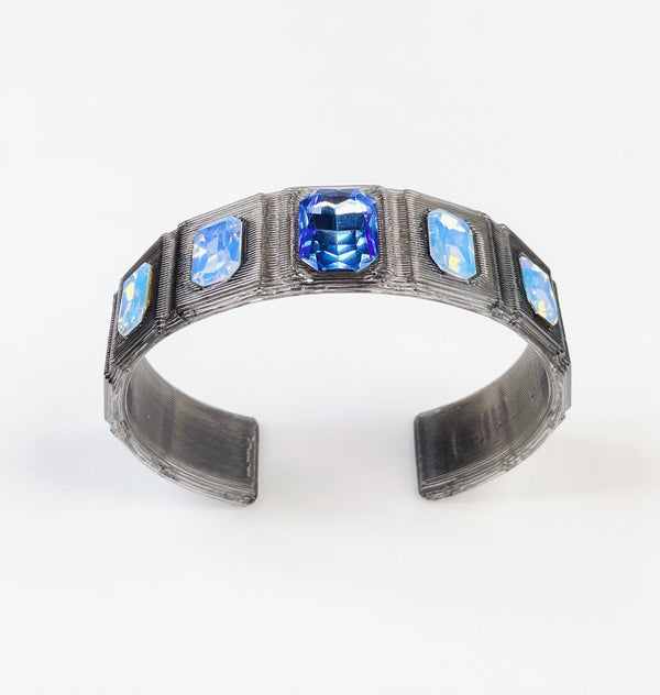 Gray & blue choker