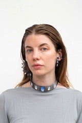 Gray & blue choker