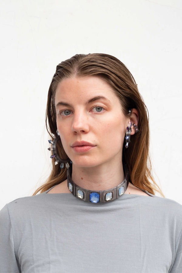 Gray & blue choker