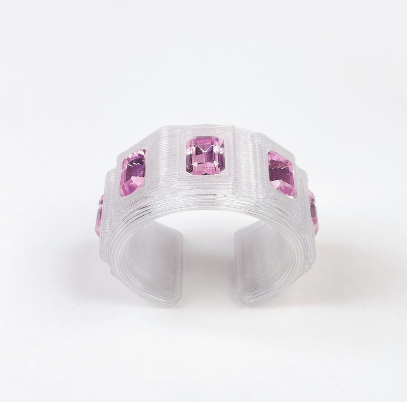 Transparent & pink bracelet