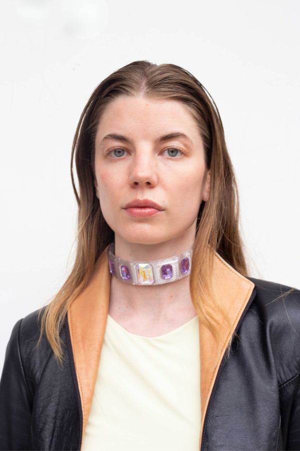 Transparent & purple choker