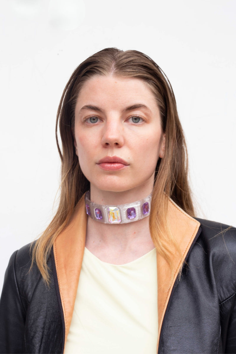 Transparent & purple choker