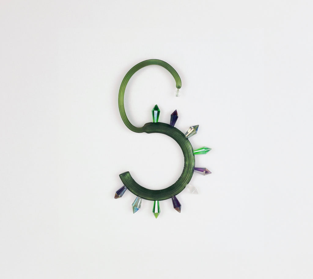 Seahorse green earring