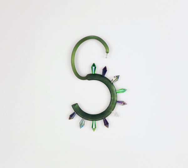 Seahorse green earring