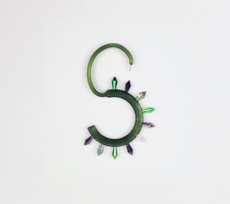Seahorse green earring