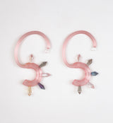 2 seahorse pink earrings