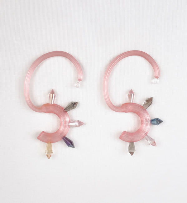 2 seahorse pink earrings