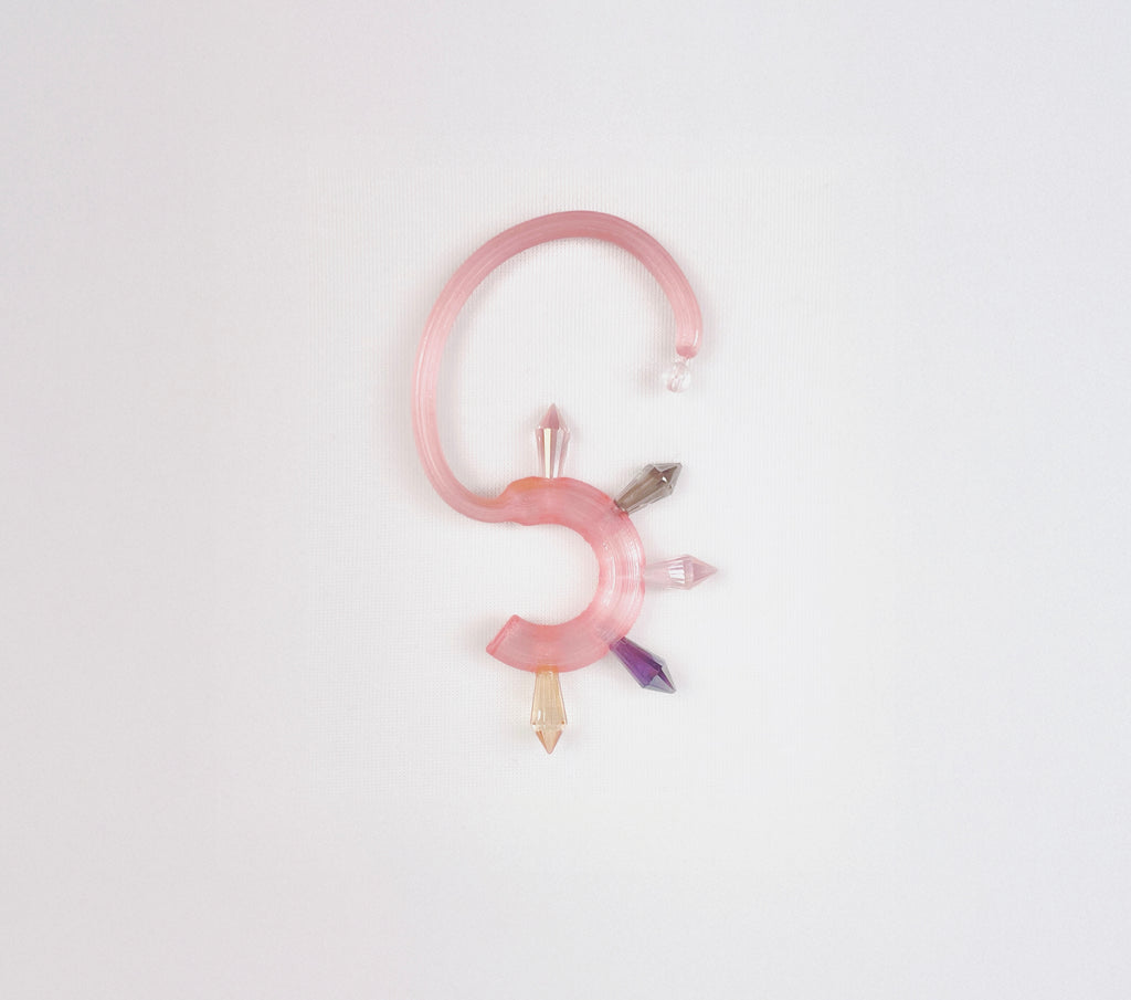 2 seahorse pink earrings