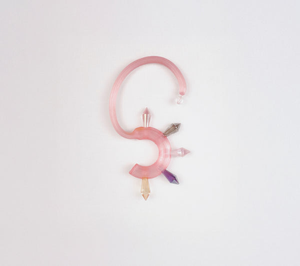 2 seahorse pink earrings