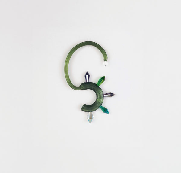 Small seahorse green earring
