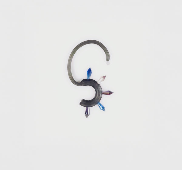 Small seahorse grey earring